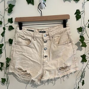Wild Fable White Cream Distressed Highest Rise Denim Shorts Size 4/S